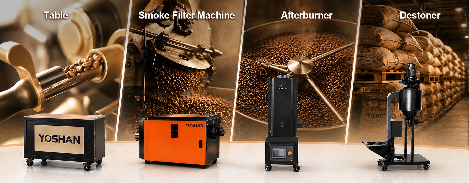 Yoshan Equipment — Table, Smoke Filter, Afterburner, Destoner