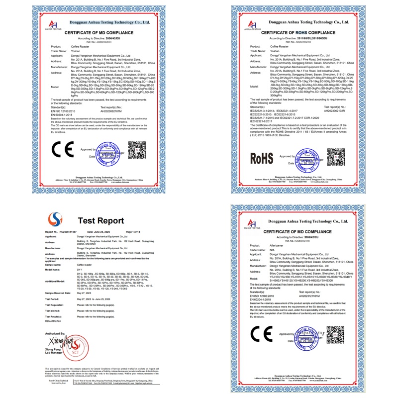 Certified: CE, RoHS, FDA Coating Report