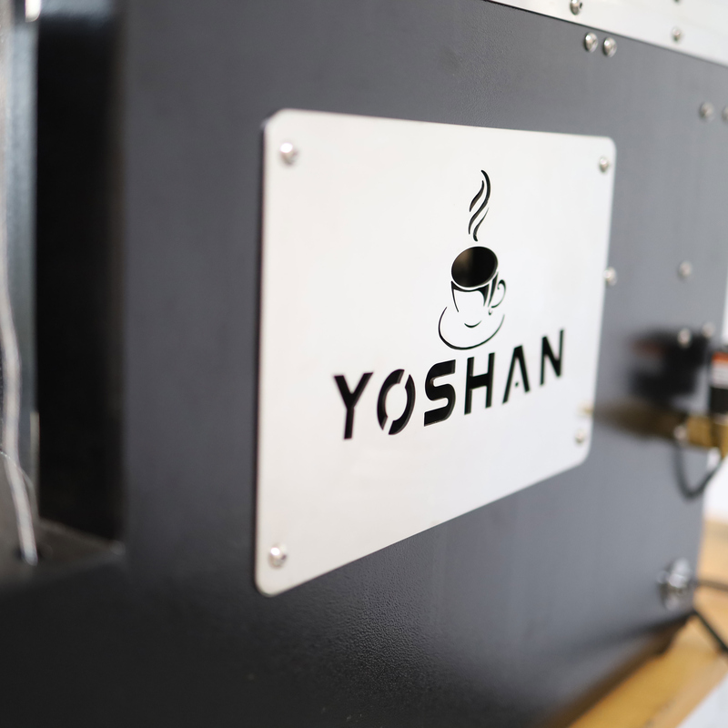 Yoshan coffee roaster – d3 logo branding logo nameplate on cyclone