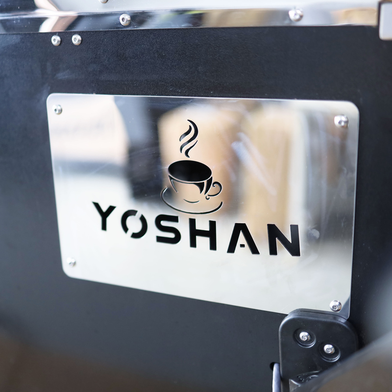 Yoshan coffee roaster – d3 logo branding logo nameplate stainless yoshan