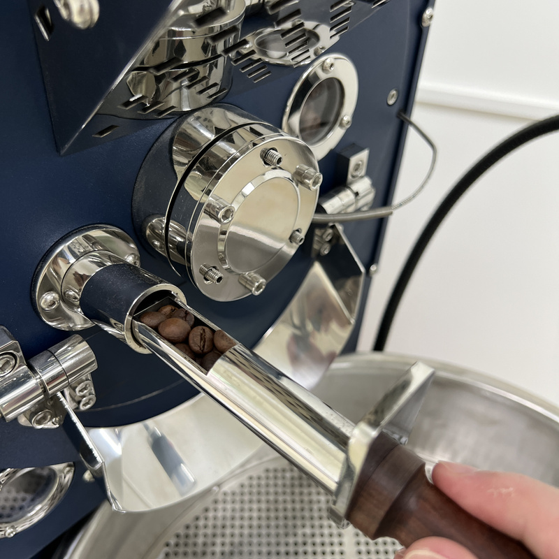 Yoshan coffee roaster – e4 final assembly trier sampling beans