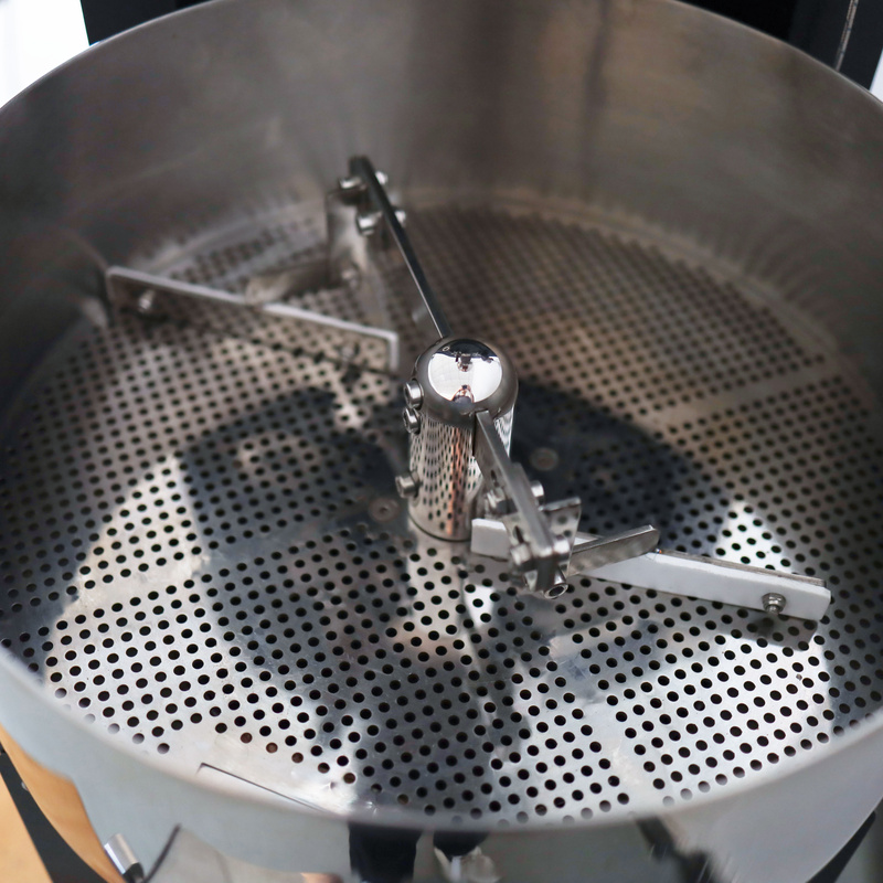 Top view of the cooling tray on a Yoshan coffee roaster