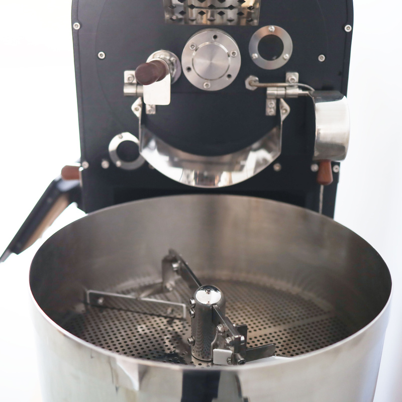 Drum door and sight glass of a Yoshan coffee roaster
