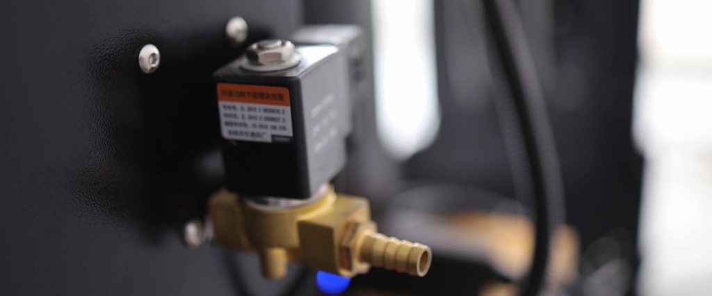 Gas solenoid safety valve on a Yoshan coffee roaster burner train