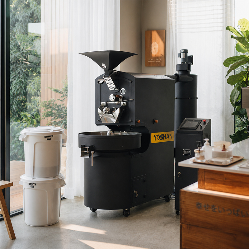 Yoshan coffee roaster in a bright cafe interior