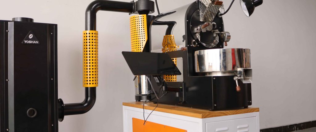 Yoshan SD-1.5 Pro roaster with touchscreen PLC control panel