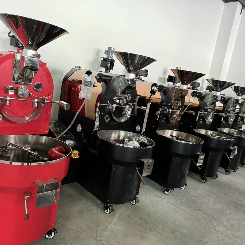 Yoshan roasters lined up in the workshop for testing